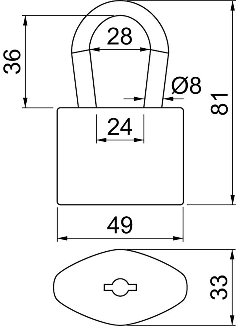 zámek visací 12.50 3 kl., vyjímatelný třmen 0.24 Kg MTA MAXMIX Sklad14 495148