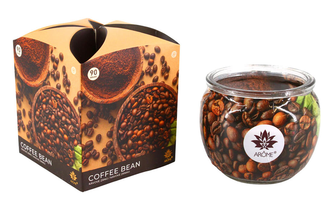 svíčka vonná sklo KÁVOVÉ ZRNO 90g (hoří 22hod) 0.09 Kg MTA MAXMIX Sklad14 399588