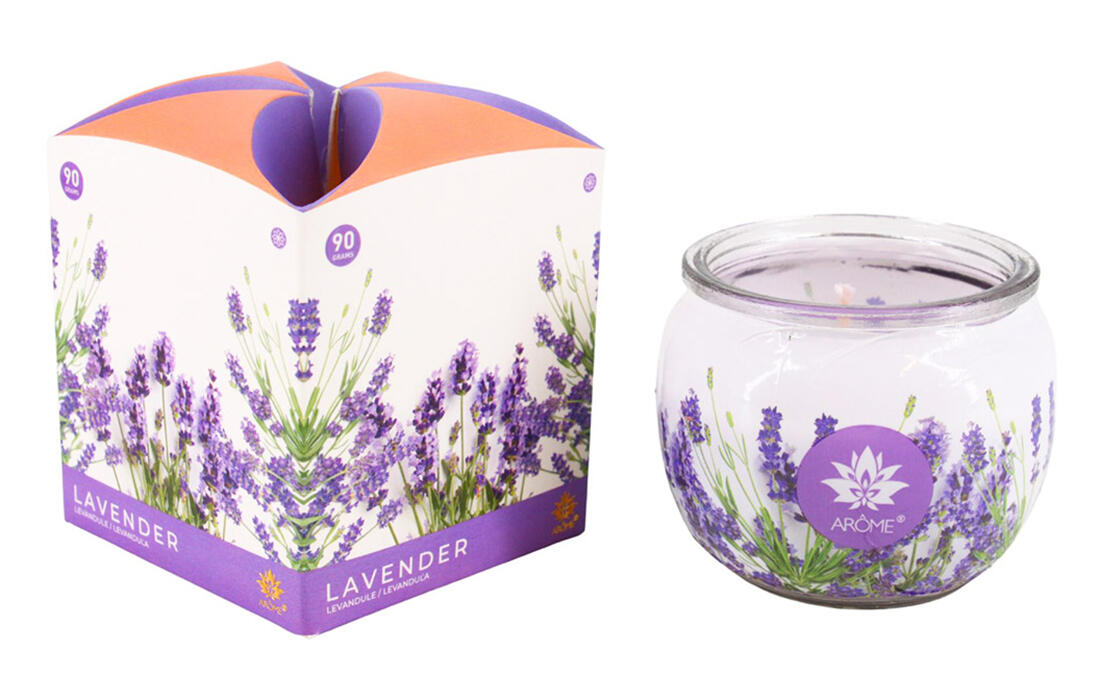 svíčka vonná sklo LEVANDULE 90g (hoří 22hod) 0.09 Kg MTA MAXMIX Sklad14 399602