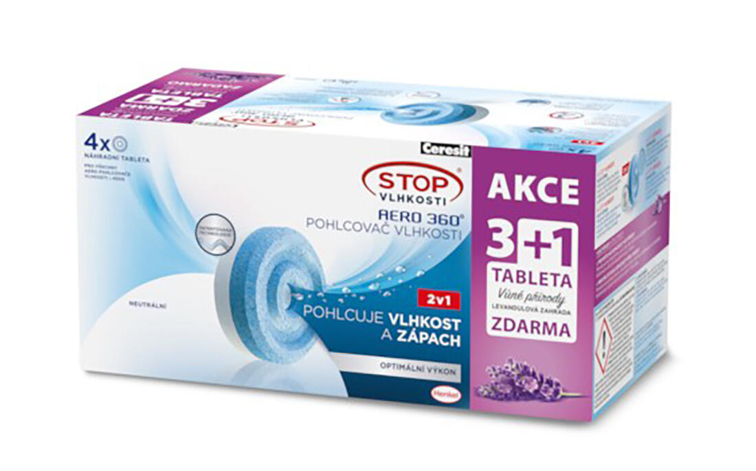náplň do pohlcovače vlhkosti CSV-AERO 360, 4x450g tableta, levandule 1.84 Kg MTA MAXMIX Sklad14 507268