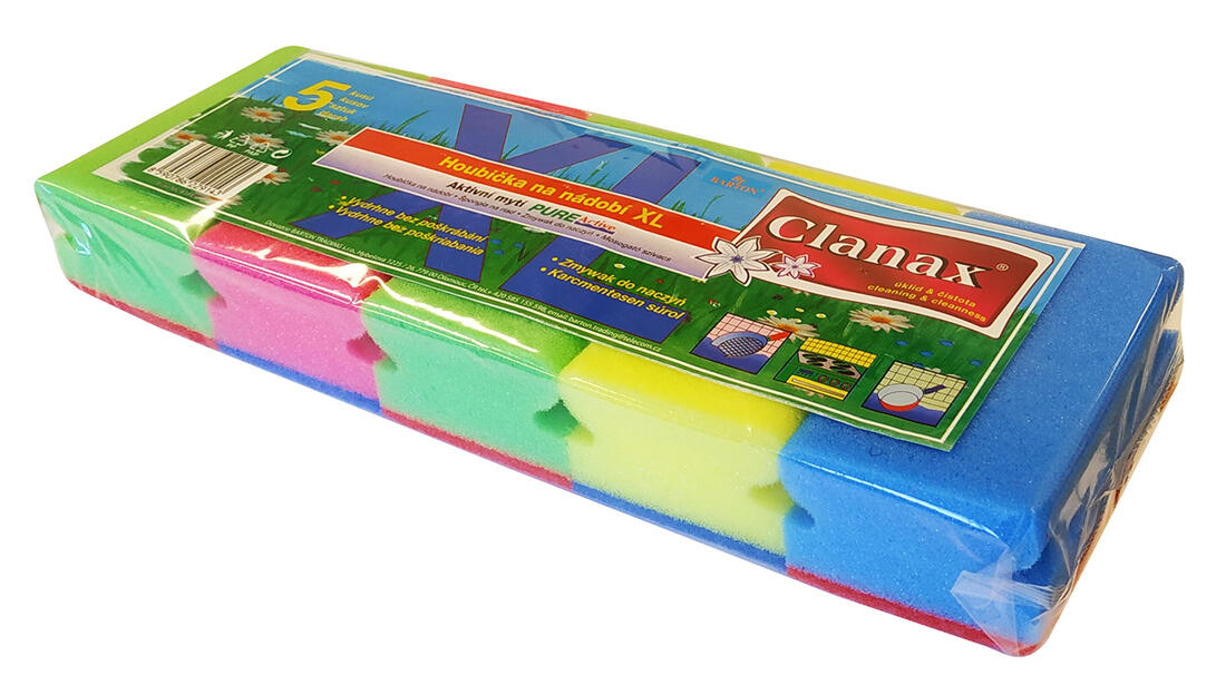 houbička na nádobí tvarov.XXL 12x7x4,5cm (5ks) 0.06 Kg MTA MAXMIX Sklad14 280102