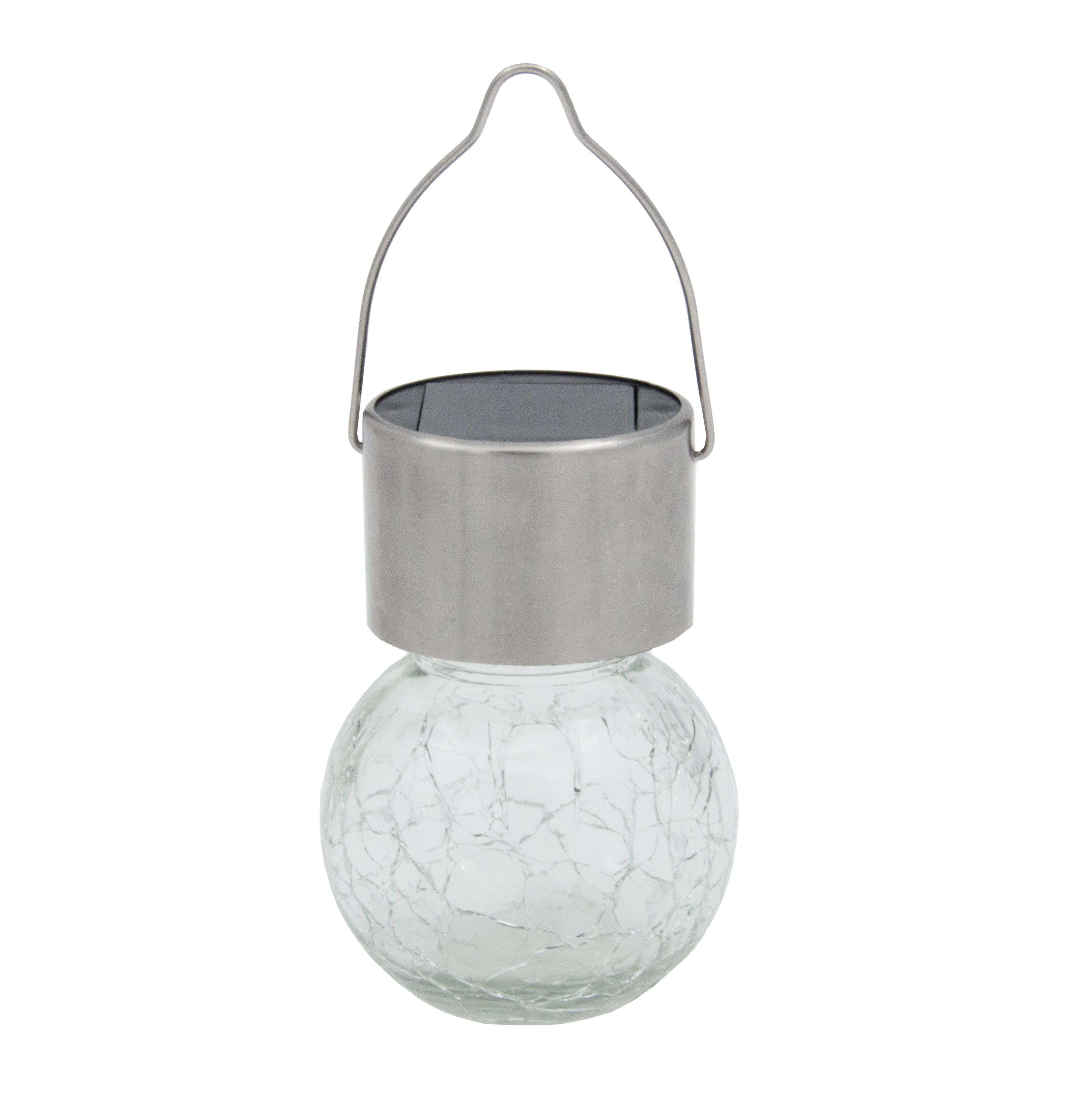 lampa solární KOULE pr.6cm, v.9cm, 1LED, závěsná, čirá; nerez/sklo 0.14 Kg MTA MAXMIX Sklad14 797457 8590419797339