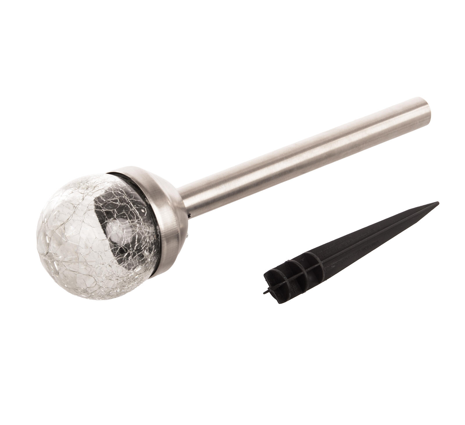 lampa solární KOULE  6cm, v.36cm, 1LED, nerez/sklo/PH čirá 0.15 Kg MTA MAXMIX Sklad14 797481