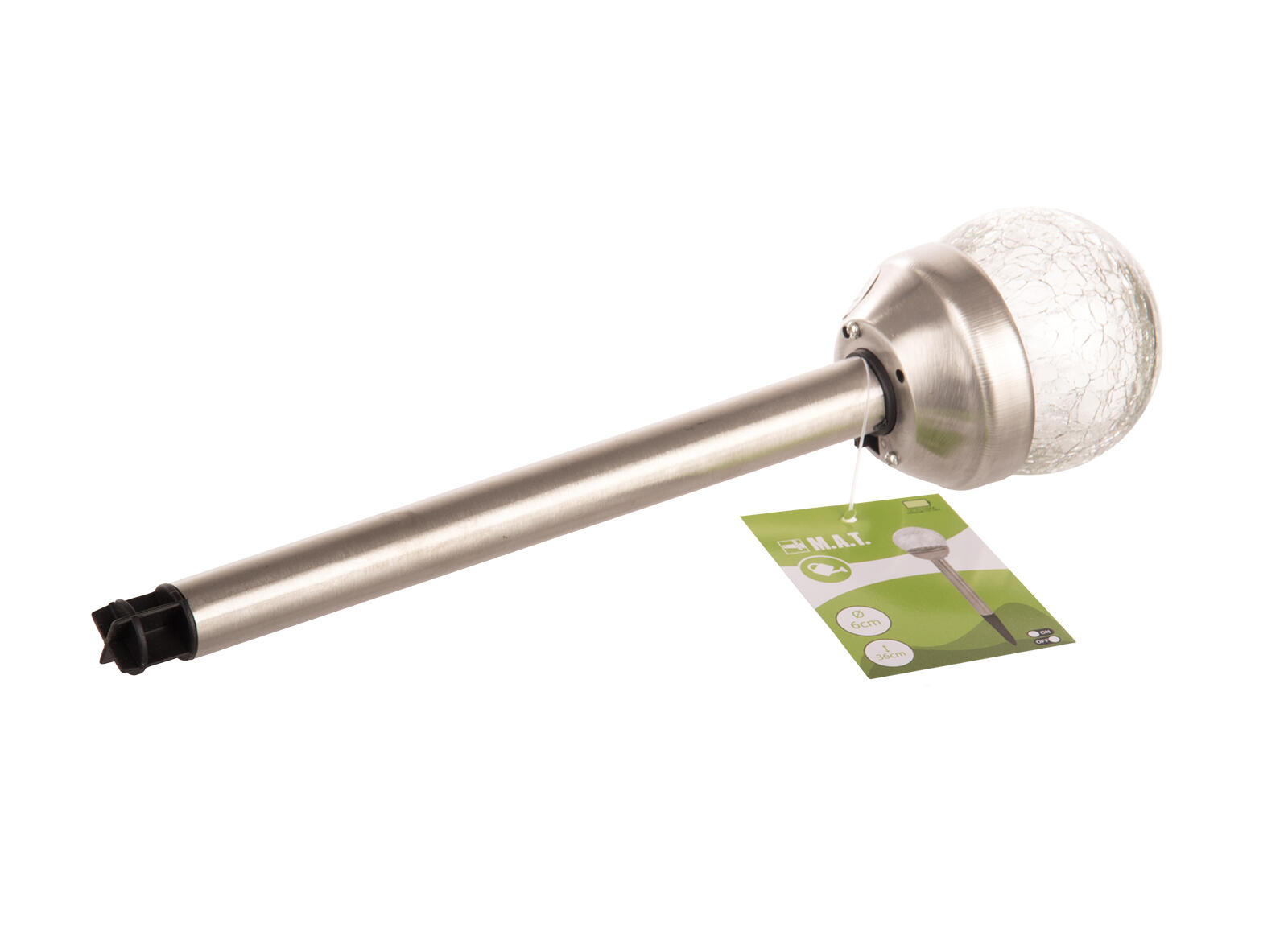 lampa solární KOULE  6cm, v.36cm, 1LED, nerez/sklo/PH čirá 0.15 Kg MTA MAXMIX Sklad14 797481