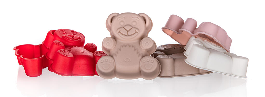 formička medvídek,sada 6díl.,7,5x7,5x1,8cm silikon mix barev 0.06 Kg MTA MAXMIX Sklad14 370059