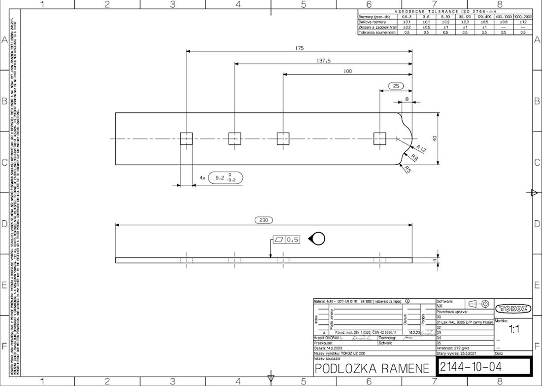 podložka montážní pod závoru UZ 220 TOKOZ 0.5 Kg MTA MAXMIX Sklad14 478872
