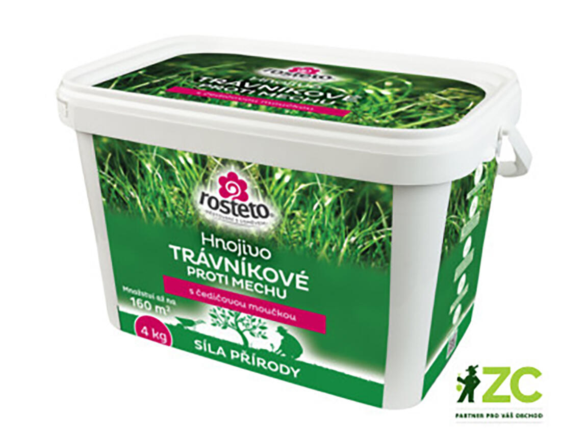 hnojivo ROSTETO s čedičovou moučkou trávníkové proti mechu 4kg 4 Kg MTA MAXMIX Sklad14 910847