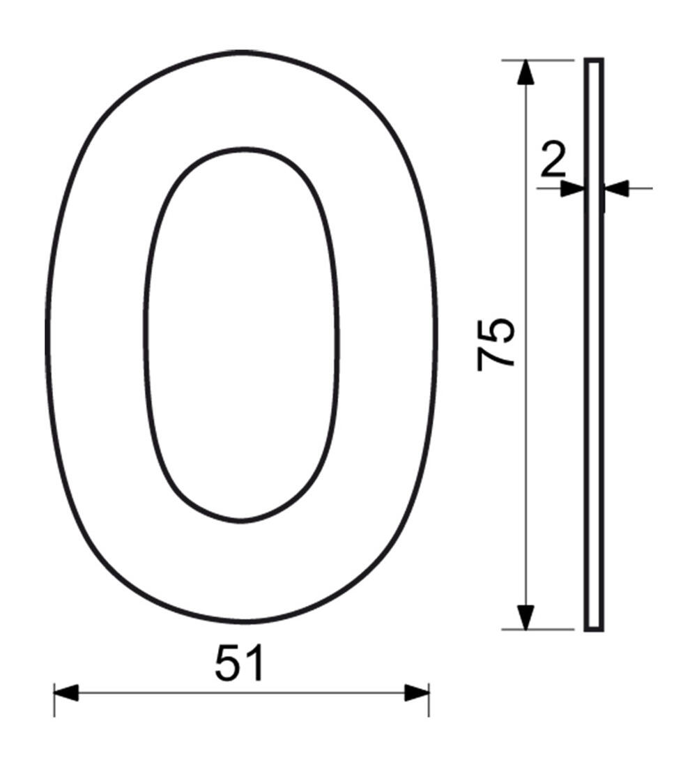 číslo domovní č.0  75mm nerez ČER 0.03 Kg MTA MAXMIX Sklad14 495154