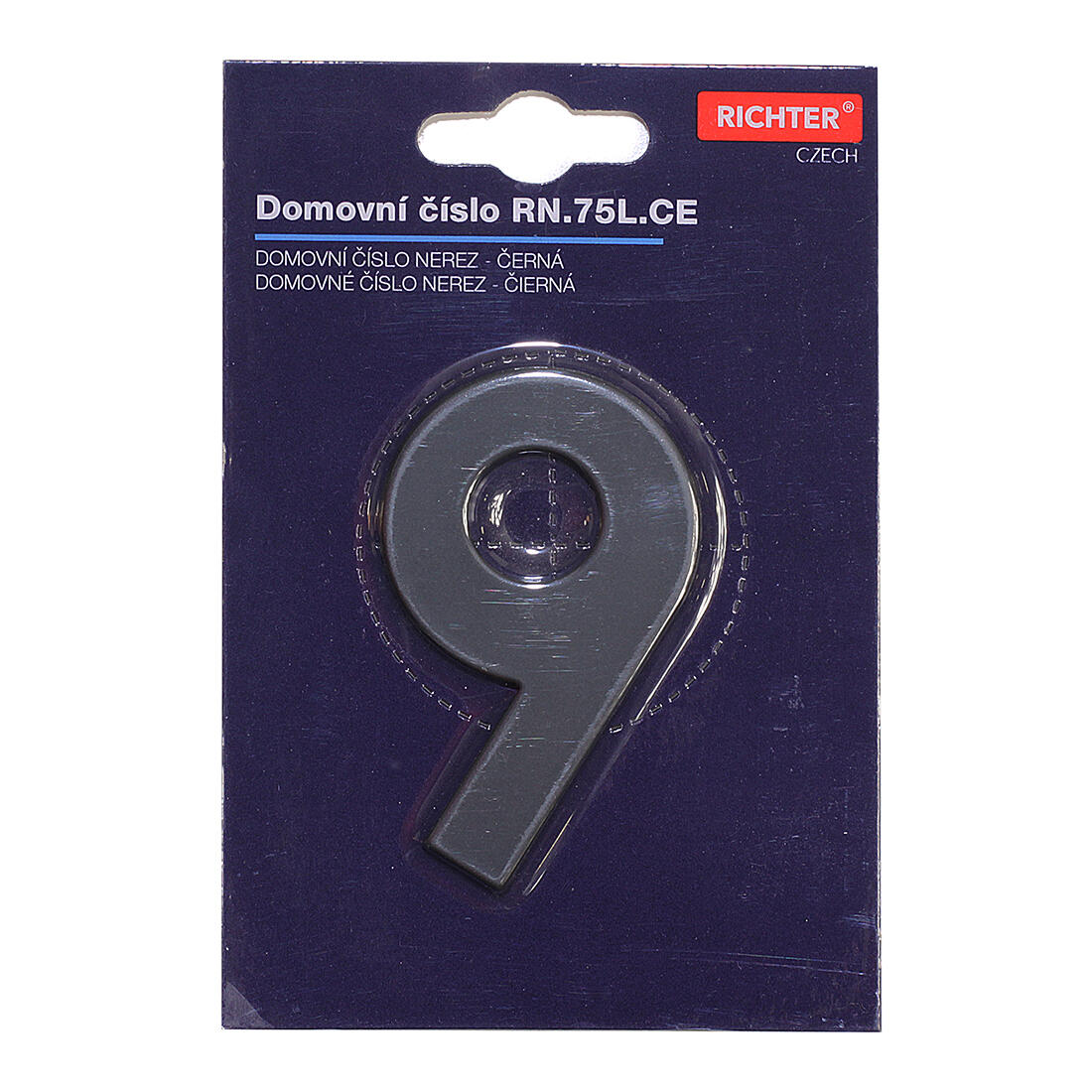 číslo domovní č.9  75mm nerez ČER 0.03 Kg MTA MAXMIX Sklad14 495164