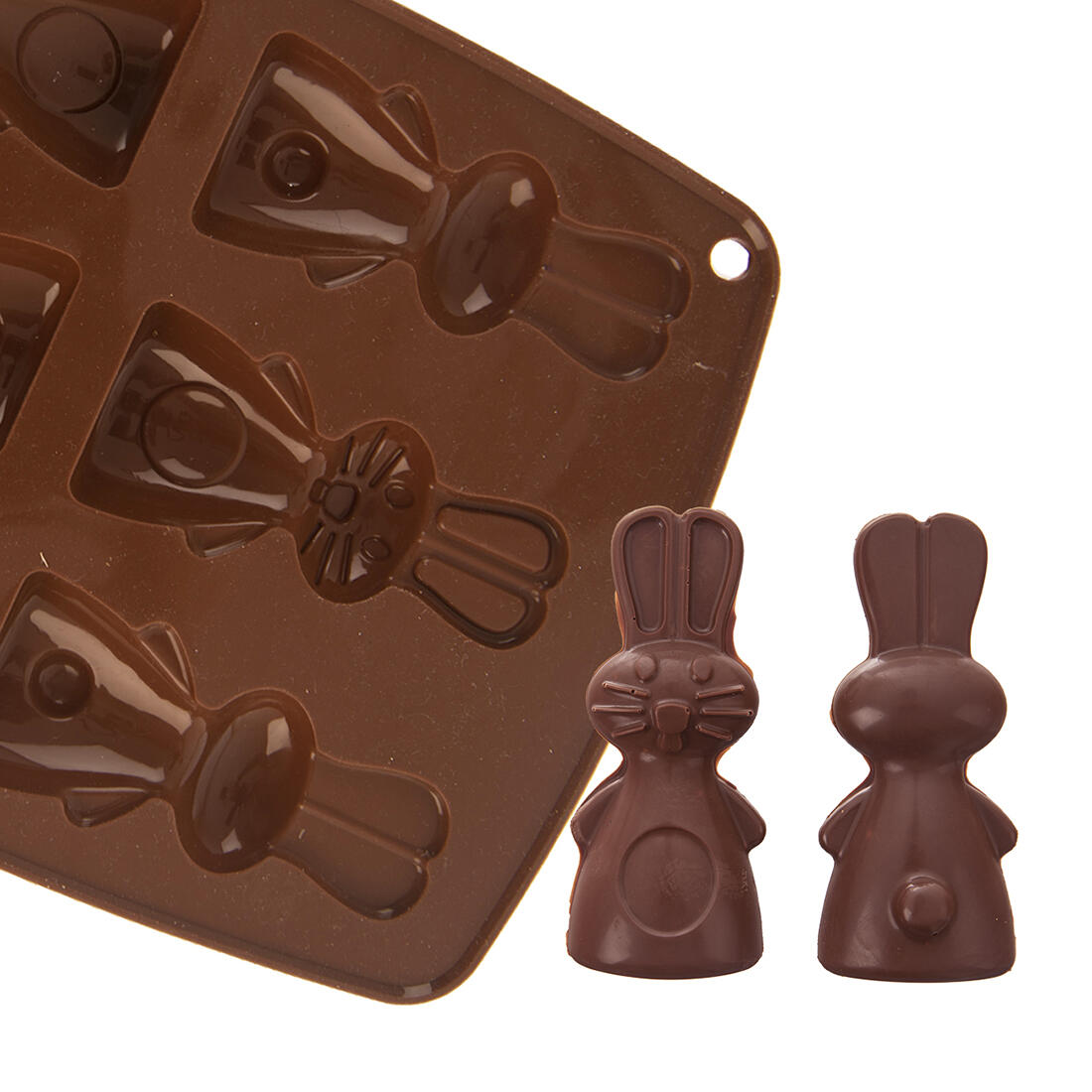 forma na čokoládu ZAJÍČCI 6ks 24x18x2cm silikon HN 0.1 Kg MTA MAXMIX Sklad14 282174