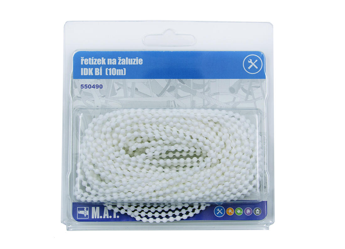 řetízek na žaluzie IDK BÍ (10m) blistr 0.01Kg MAT MAXMIX Sklad14 550490