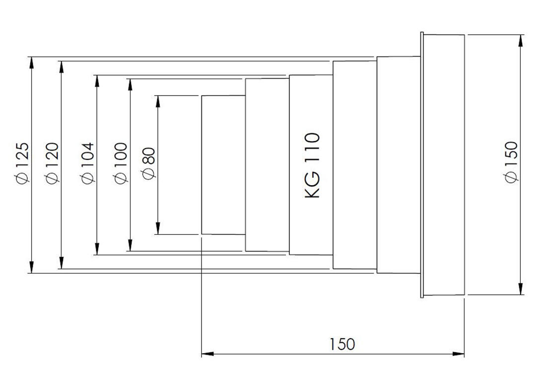 redukce RP 80/100/110/120/125/150mm PH 0.11 Kg MTA MAXMIX Sklad14 413665