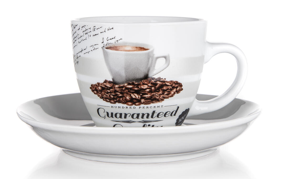 šálek + podšálek 190ml GUARANTEED QUALITY keramický 0.42 Kg MTA MAXMIX Sklad14 370106