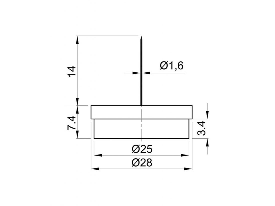 ochrana podlah filcová s hřebíčkem do nábytku 28mm HN (8ks) blistr 0.01 Kg MTA MAXMIX Sklad14 523186