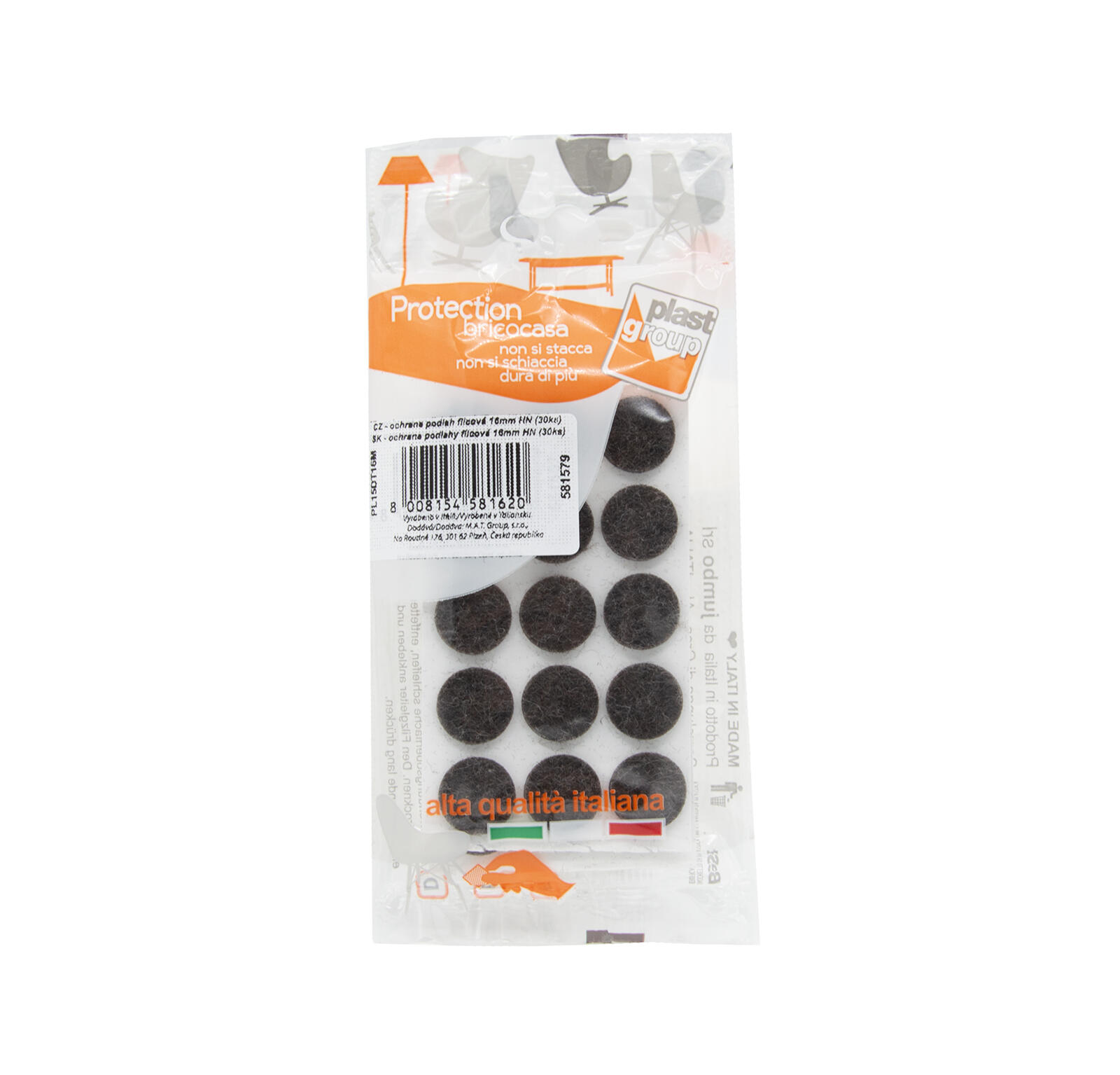 ochrana podlah filcová 16mm HN (30ks) 0.01 Kg MTA MAXMIX Sklad14 581579