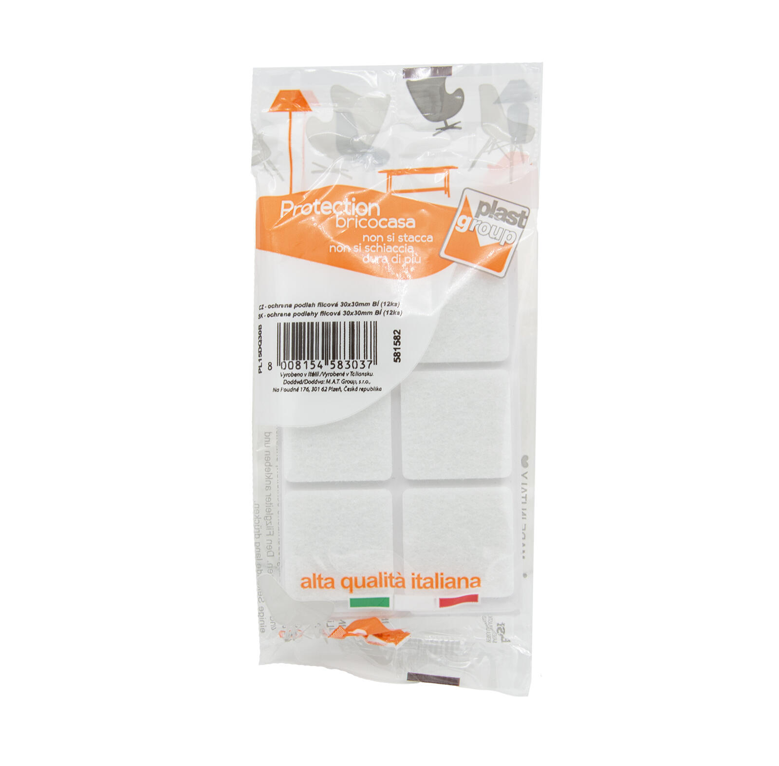 ochrana podlah filcová 30x30mm BÍ (12ks) 0.01 Kg MTA MAXMIX Sklad14 581582