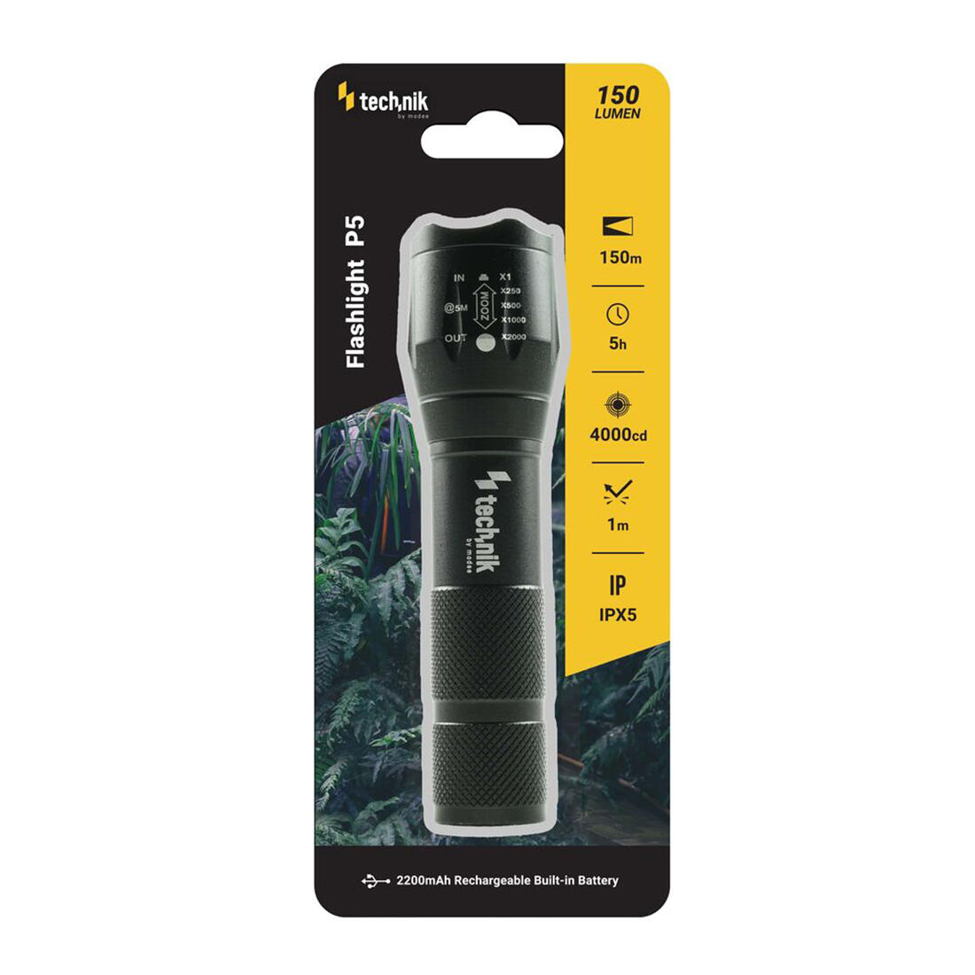 svítilna nabíjecí Technik Flashlight kov.ZOOM P5 150lm LED 0.2 Kg MTA MAXMIX Sklad14 129239