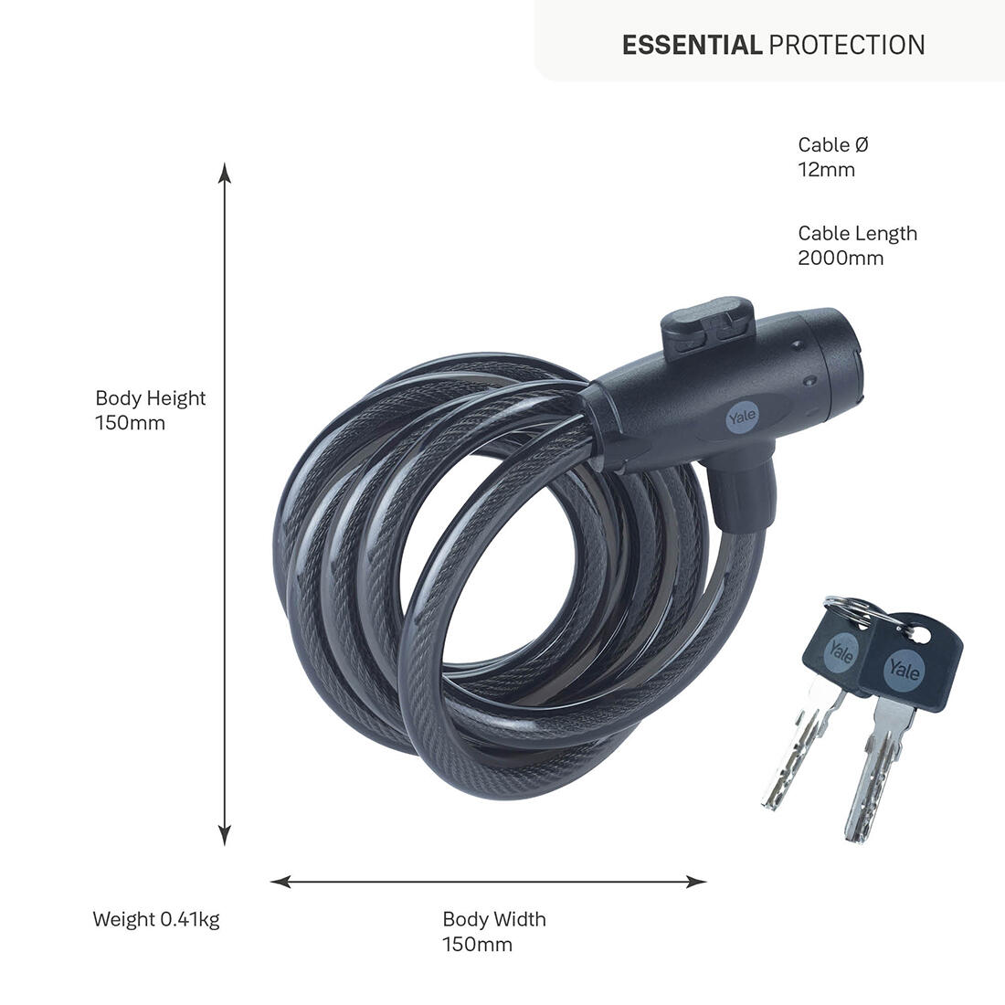 zámek lankový YCK0/12/200/2 na klíč YALE 0.44 Kg MTA MAXMIX Sklad14 495803