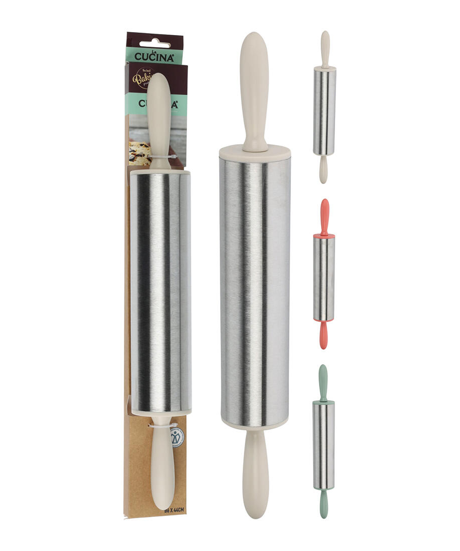 váleček na těsto obouruč.44x6cm, nerez/PH rukojeť mix barev 0.3 Kg MTA MAXMIX Sklad14 387012
