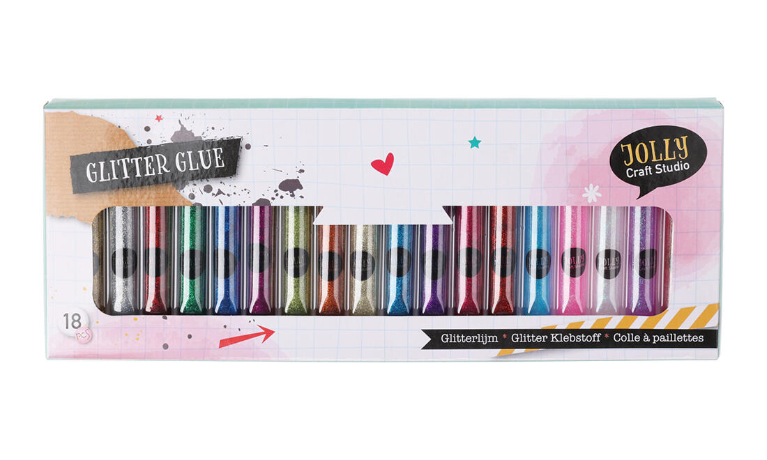 lepidlo třpytivé 10ml mix barev (18ks) 0.21 Kg MTA MAXMIX Sklad14 387067