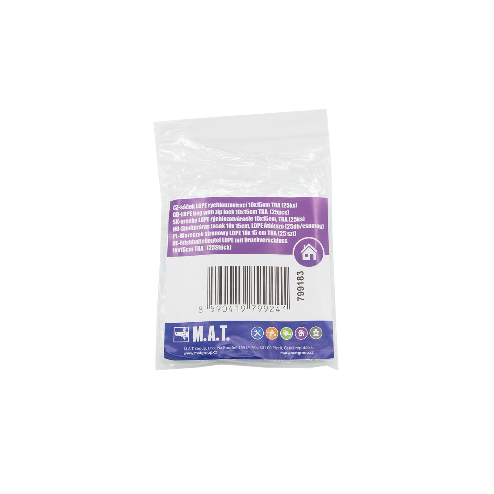 sáček LDPE rychlouzavírací 10x15cm TRA (25ks) 0.04 Kg MTA MAXMIX Sklad14 799183