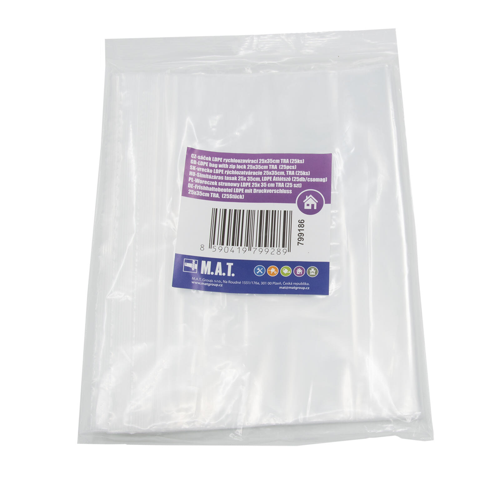 sáček LDPE rychlouzavírací 25x35cm TRA (25ks) 0.2 Kg MTA MAXMIX Sklad14 799186