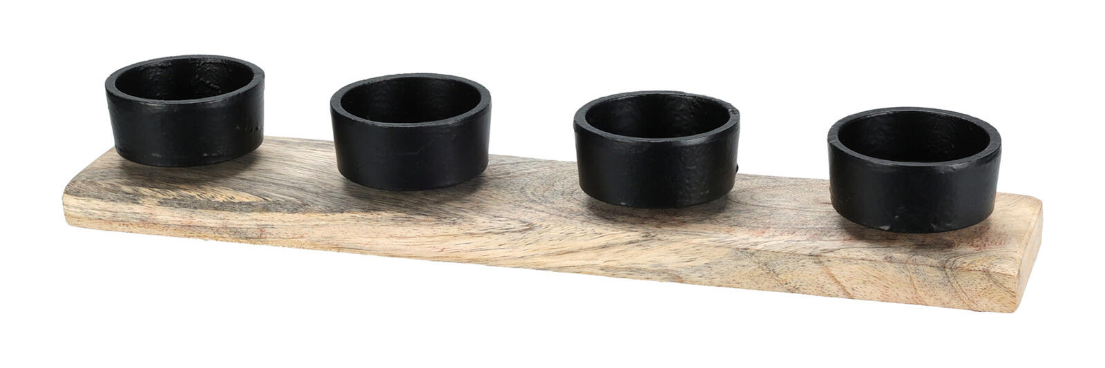 svícen na 4 svíčky 30,5x6x4,5cm dřevo/kov. ČER 0.19 Kg MTA MAXMIX Sklad14 386899