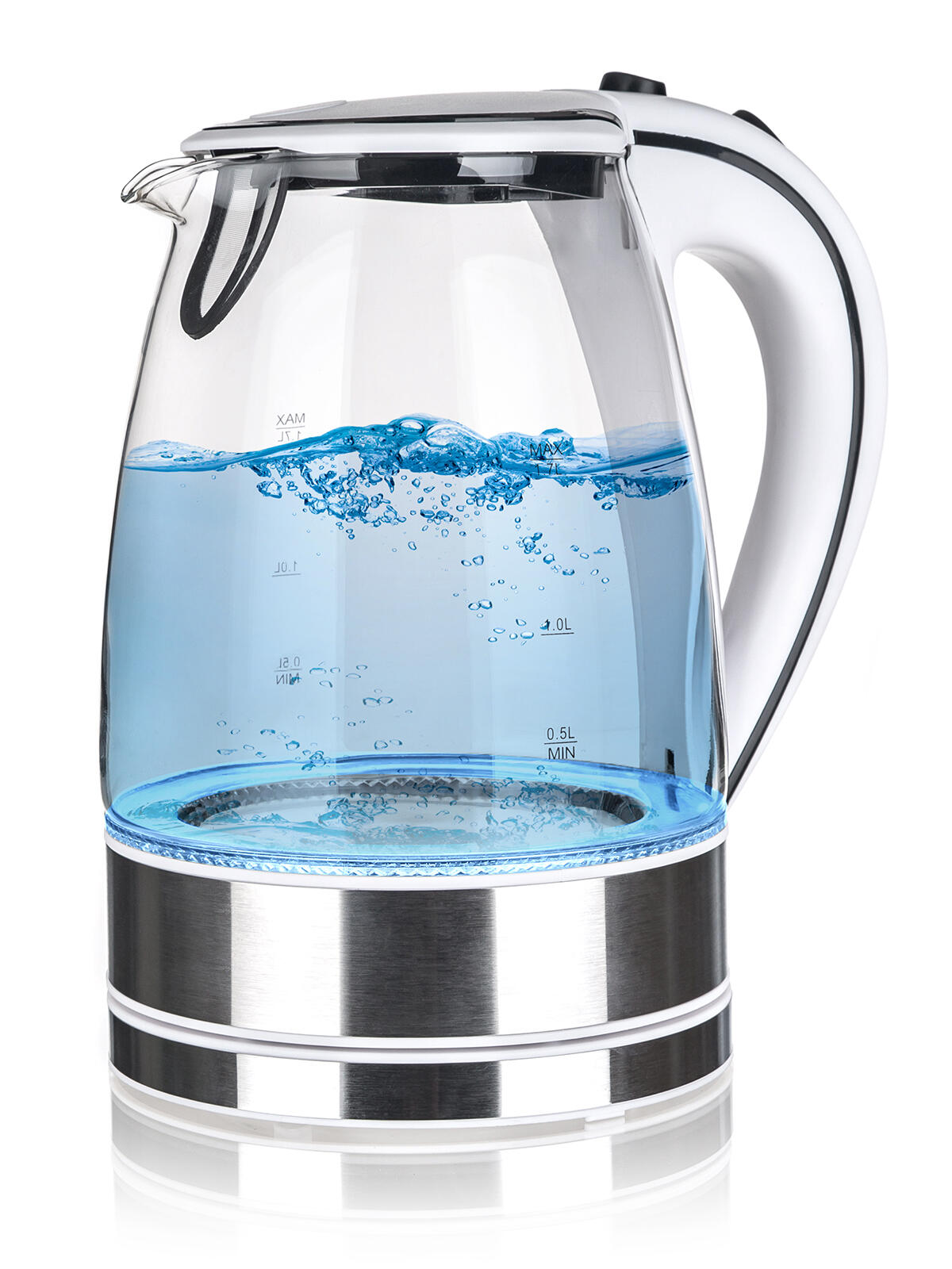 konvice rychlovarná BLAZE 1,7l skl. LED 1850-2200W 1.14 Kg MTA MAXMIX Sklad14 370605