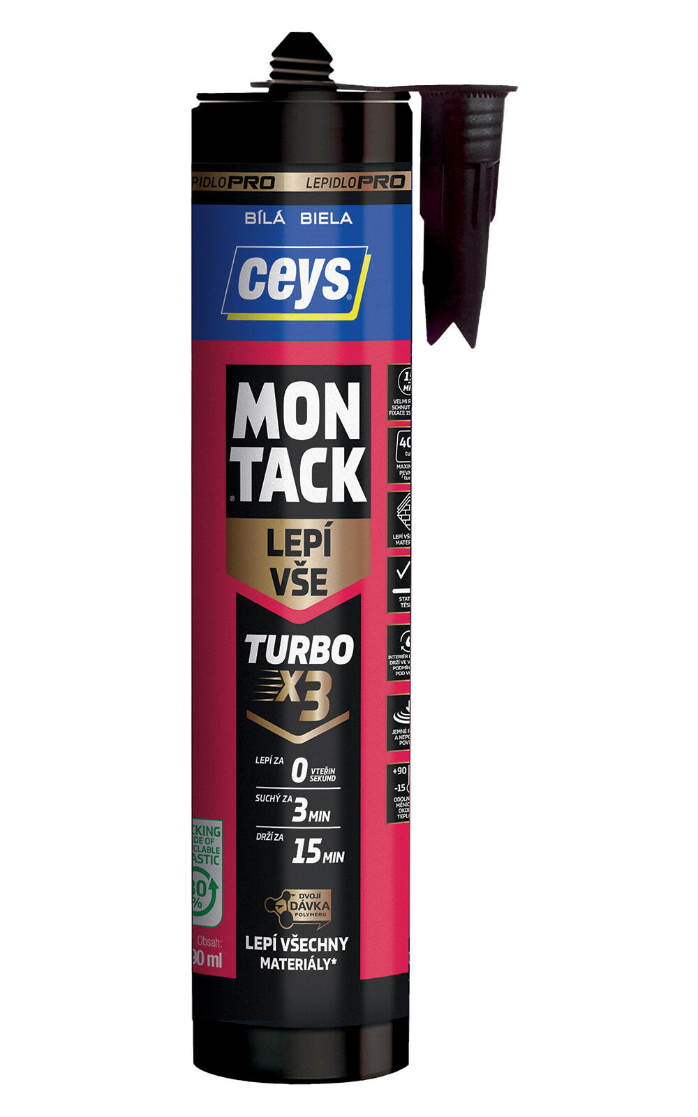lepidlo montážní 290ml MONTACK TURBO CEYS 0.44 Kg MTA MAXMIX Sklad14 505020