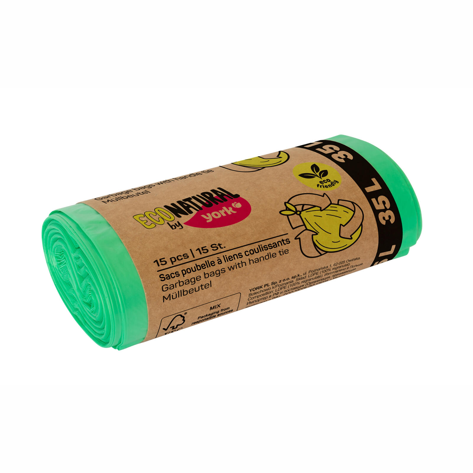 pytle na odpadky ECO s uchy 35l (15ks) 50x60cm ZE 19,5μm 0.16 Kg MTA MAXMIX Sklad14 394385