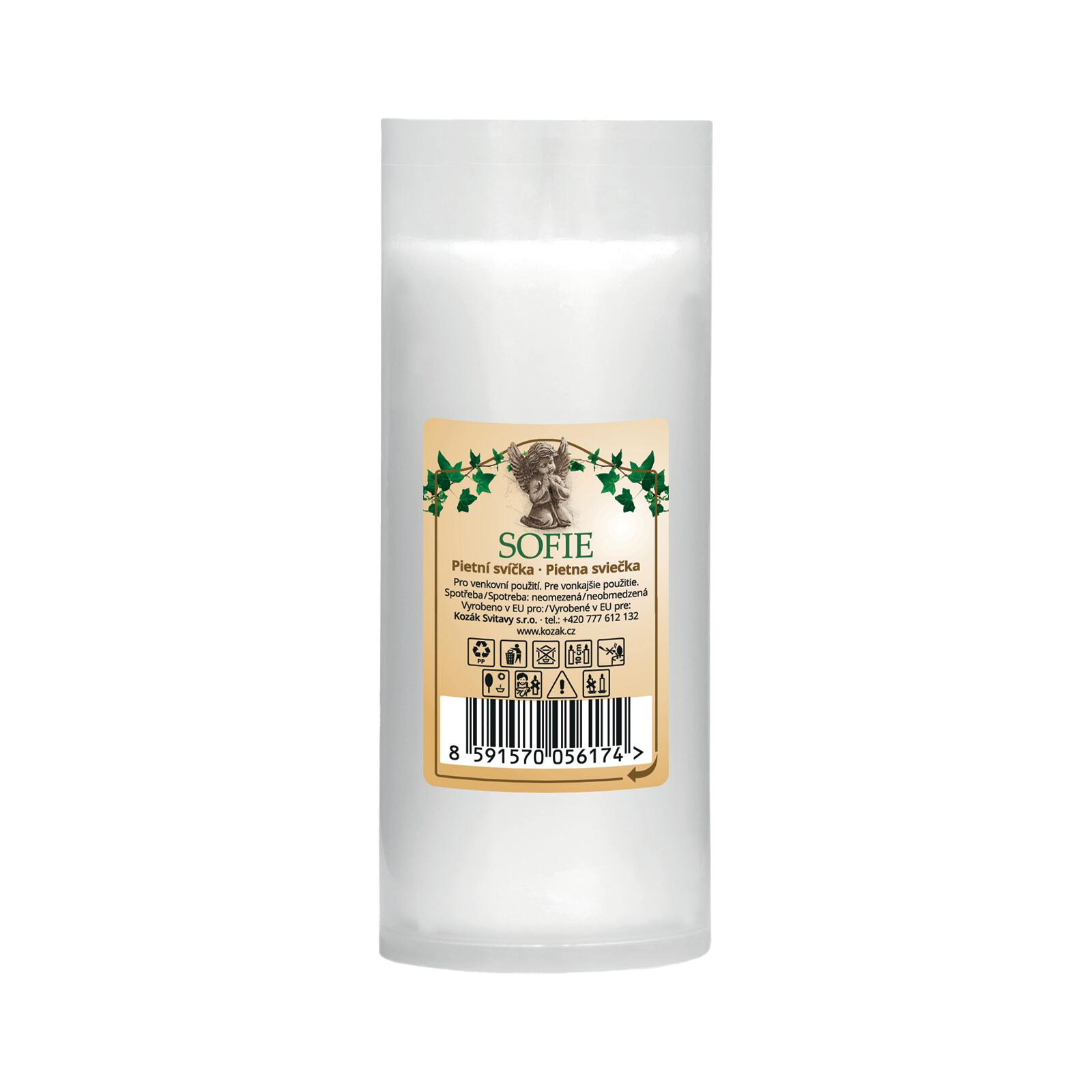 svíčka hřbitovní náhradní 14cm 195g (hoří 2,5dne) paraf. BÍ 0.2 Kg MTA MAXMIX Sklad14 716214