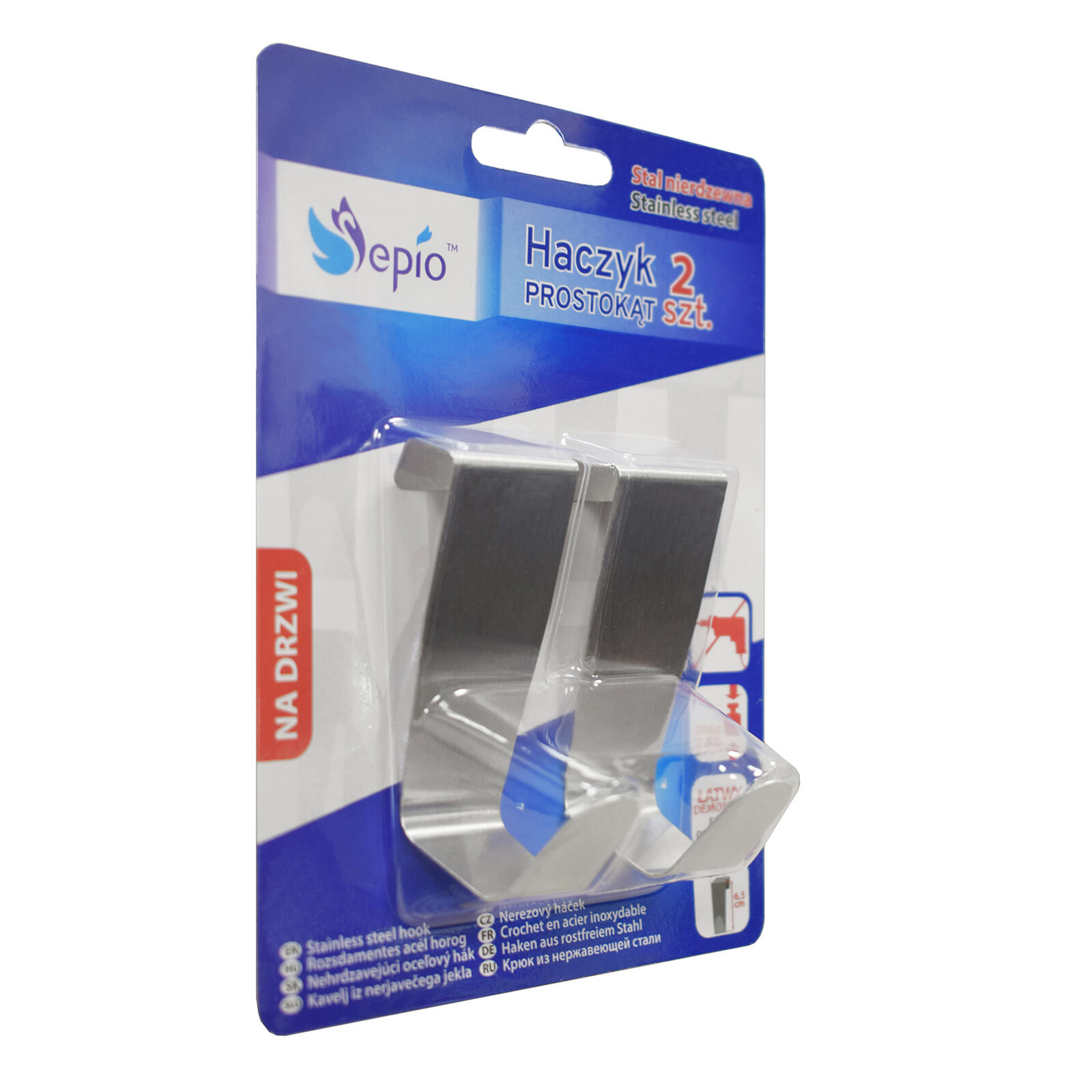 háček na zásuvku 2,7x2,7x6,5cm nerez (2ks) 0.12 Kg MTA MAXMIX Sklad14 280324