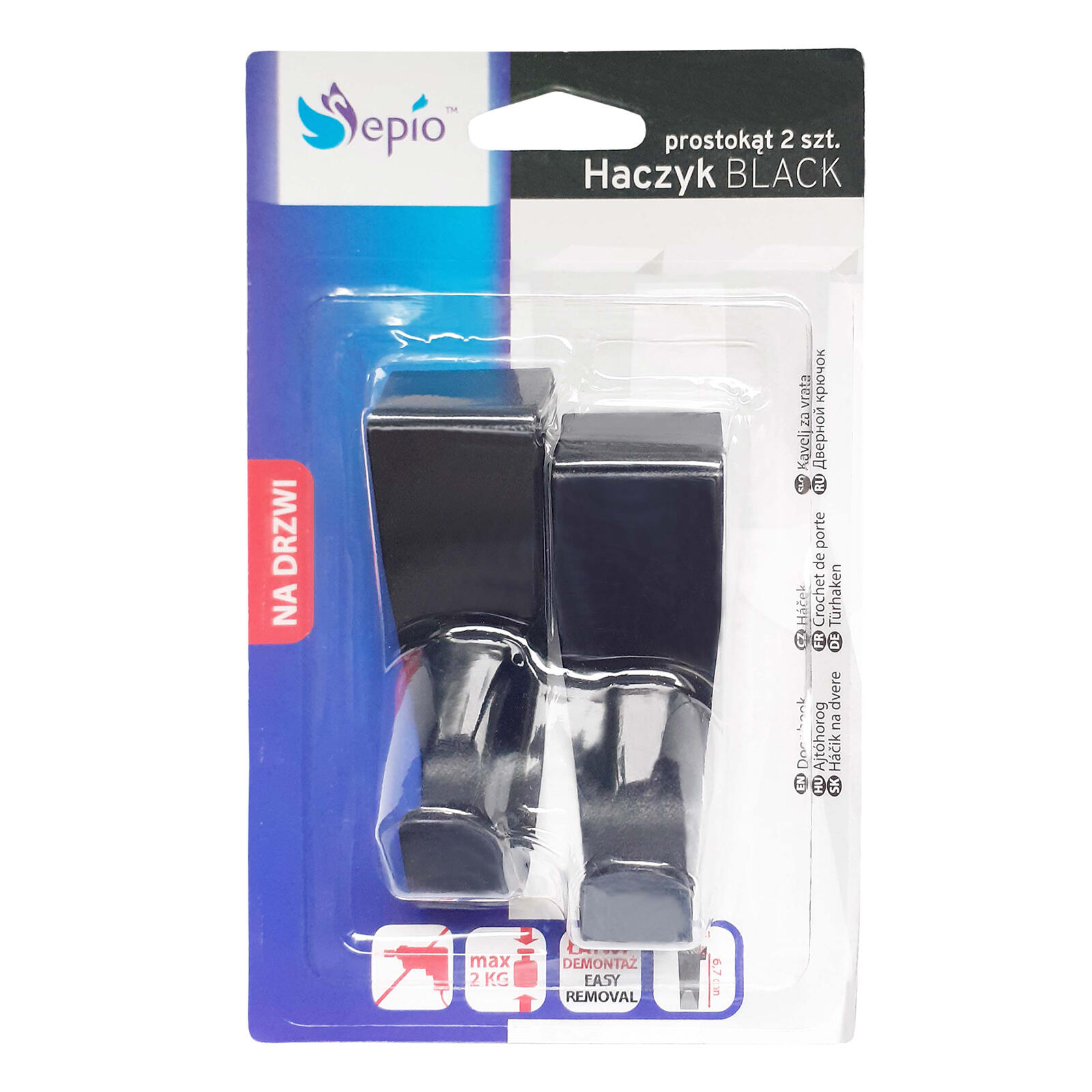 háček na zásuvku 5,9x2,5x7cm nerez ČER (2ks) 0.25 Kg MTA MAXMIX Sklad14 280326