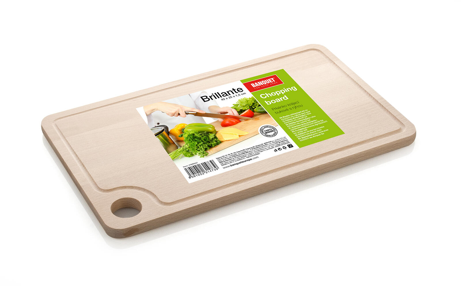 prkénko 42x25cm s drážkou BRILLANTE dřev.