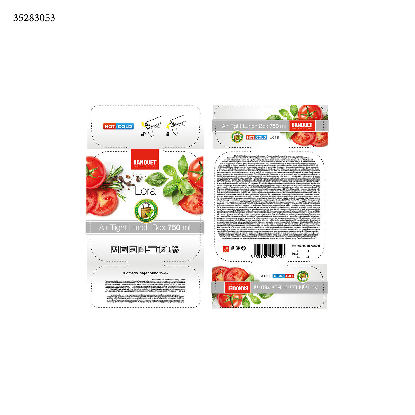 dóza LORA čtverc. 0,75l 15,5x15,5x6,5cm skl.+PP víčko TRA/BORDO 0.53 Kg MTA MAXMIX Sklad14 267408