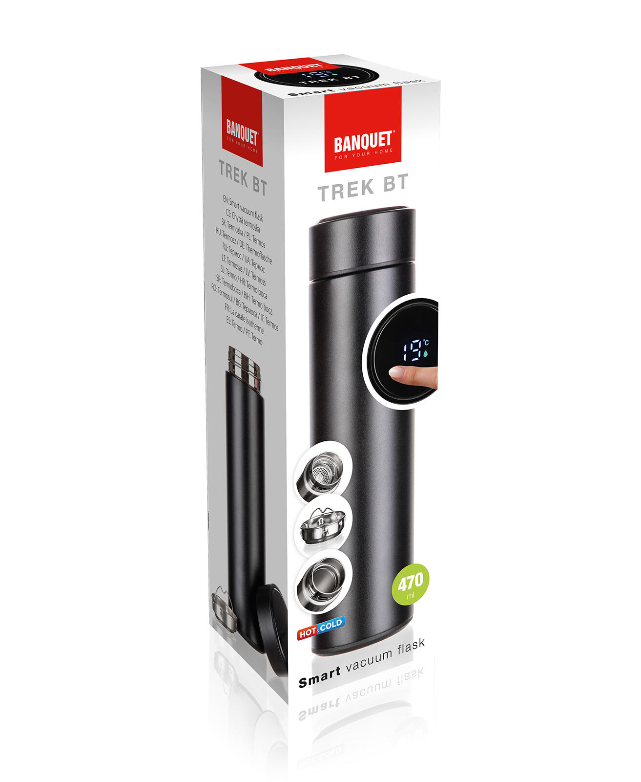 termoska 0,47l TREK, s teploměrem, nerez ČER 0.31 Kg MTA MAXMIX Sklad14 267496