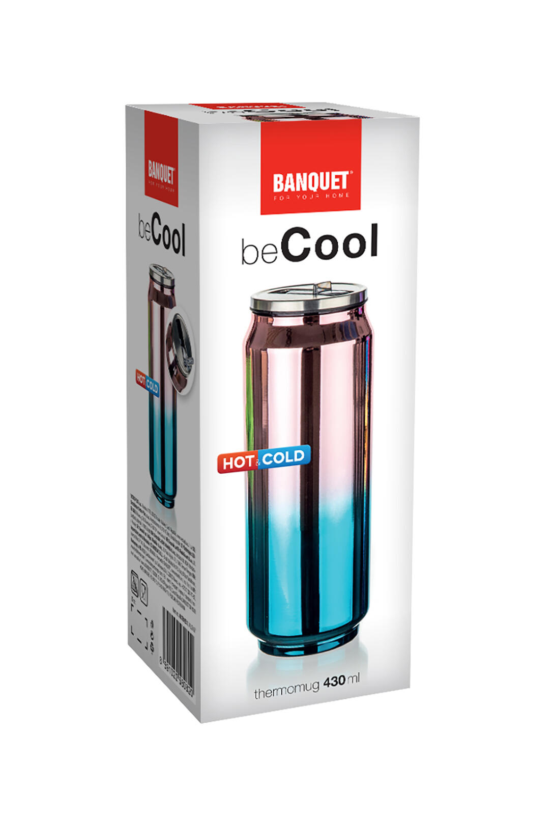 termoska 0,43l plechovka BE COOL RŮŽ-ZLA/MO-ZE