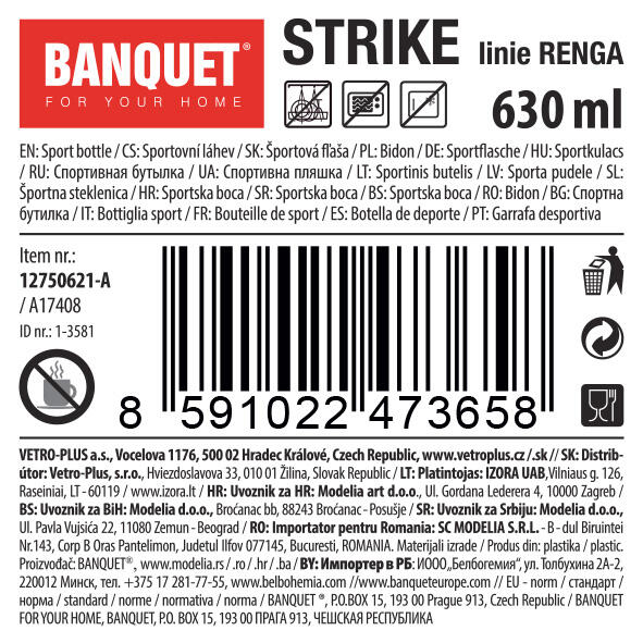láhev na pití 630ml STRIKE PH MO 0.1 Kg MTA MAXMIX Sklad14 267511
