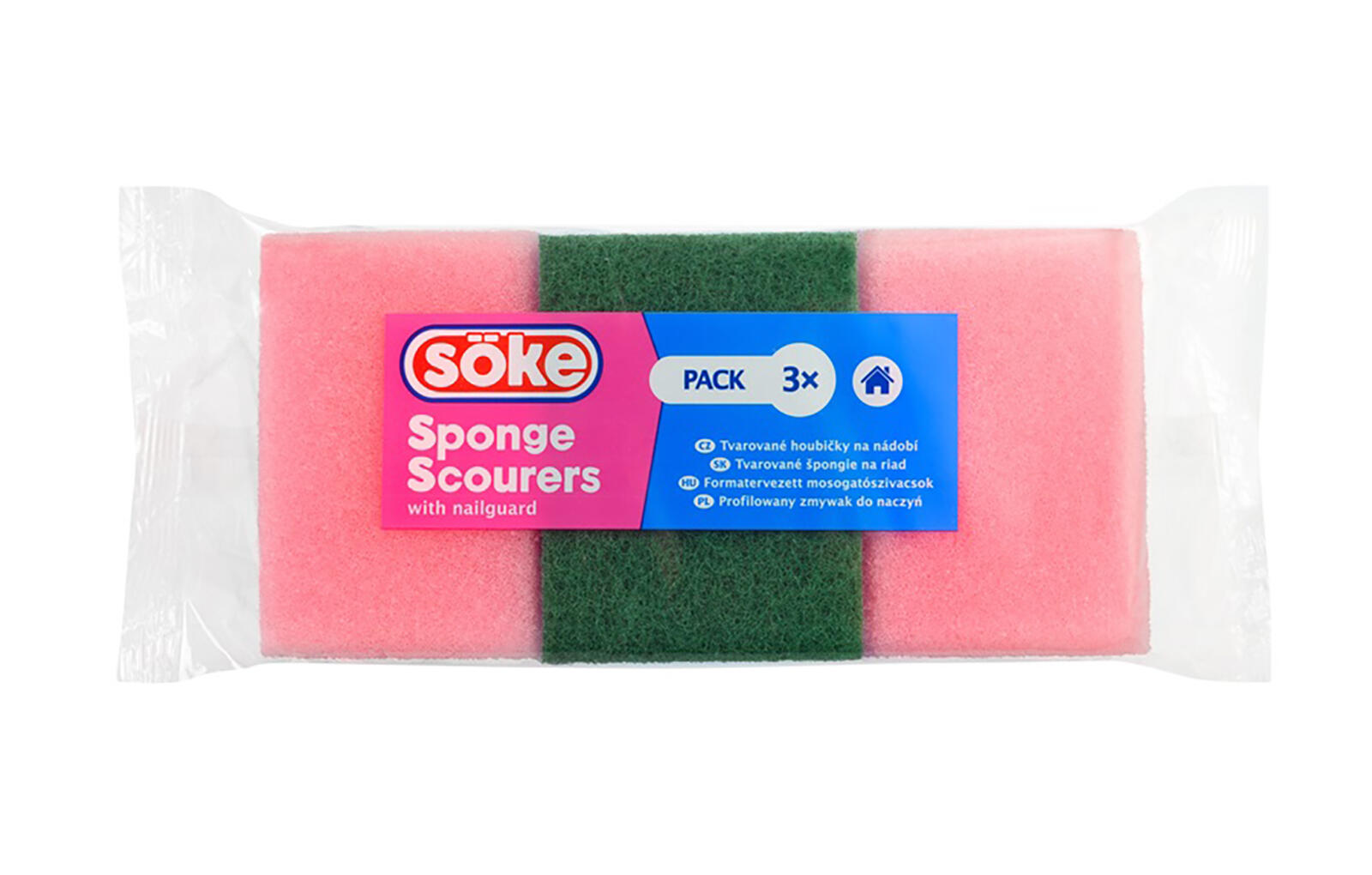 houbička na nádobí tvarov.9,5x7x4,5cm (3ks) mix barev 0.04 Kg MTA MAXMIX Sklad14 267460