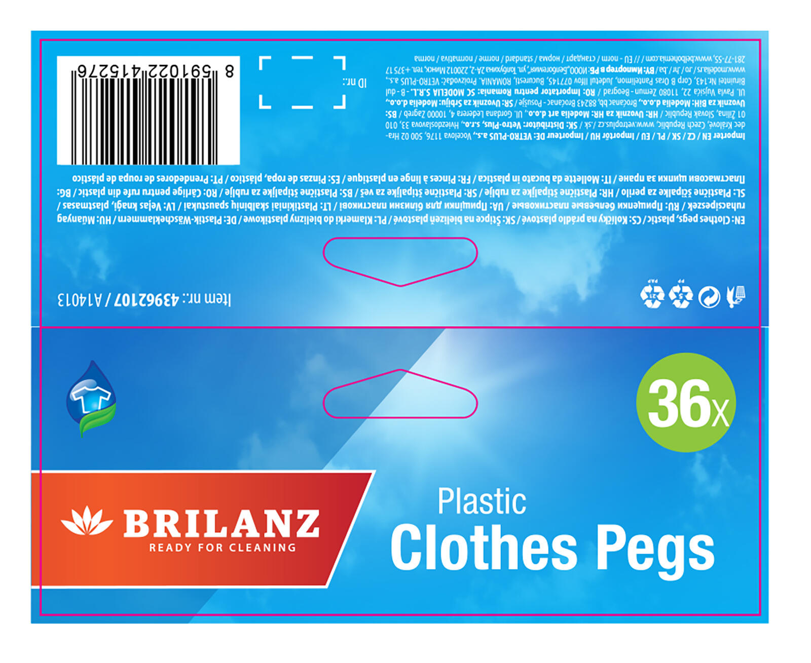 kolíčky na prádlo PH mix barev (36ks) ECONOMY 0.16 Kg MTA MAXMIX Sklad14 267470