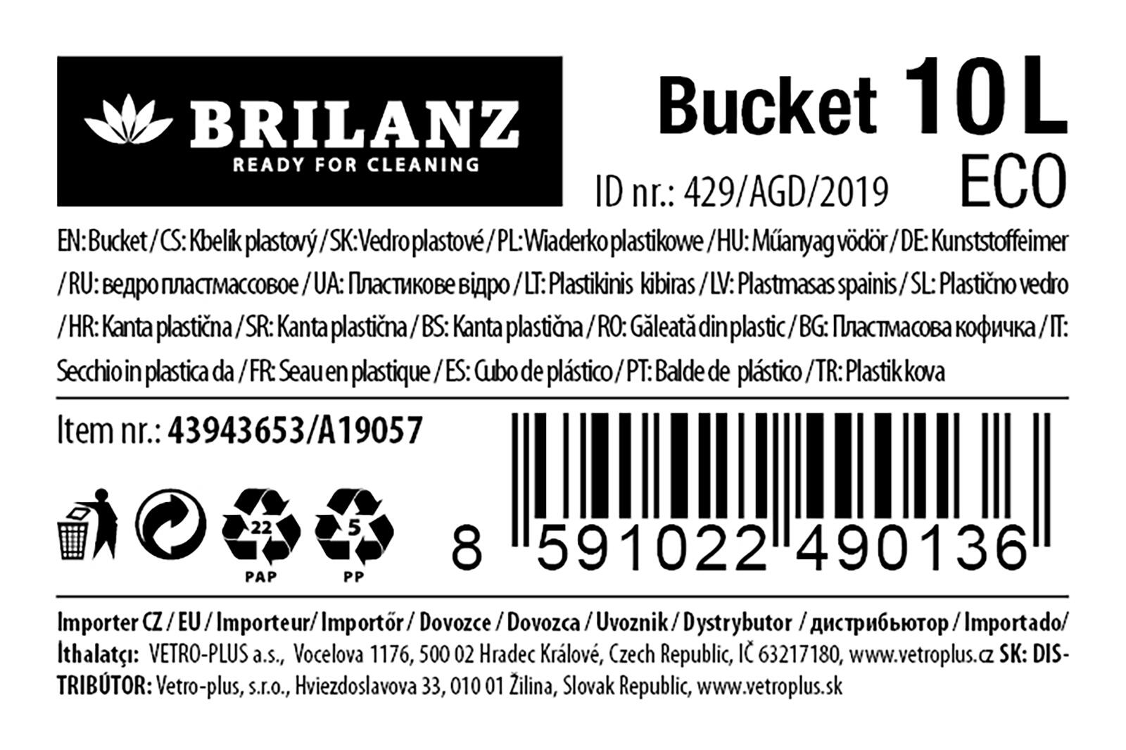 vědro 10l ECO s výlevkou PH mix dekorů 0.3 Kg MTA MAXMIX Sklad14 267531