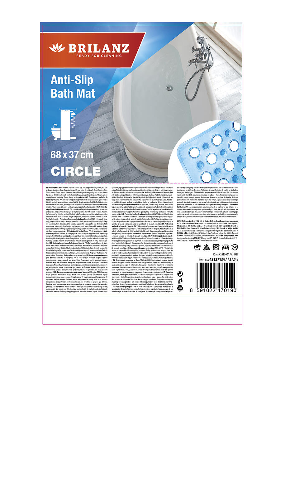 podložka do vany CIRCLE 68x37cm MO TRA 0.34 Kg MTA MAXMIX Sklad14 267562