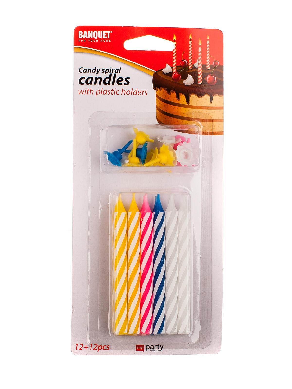 svíčka narozeninová 8x0,7cm (12 svíček,12 bodců) mix barev MY PARTY 0.04 Kg MTA MAXMIX Sklad14 267572