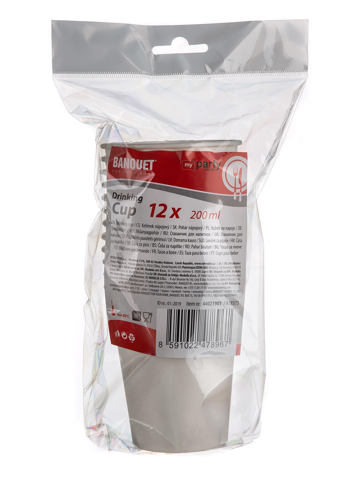 kelímek papírový 200ml BÍ (12ks) jednorázový 0.07 Kg MTA MAXMIX Sklad14 267574 8591022478967