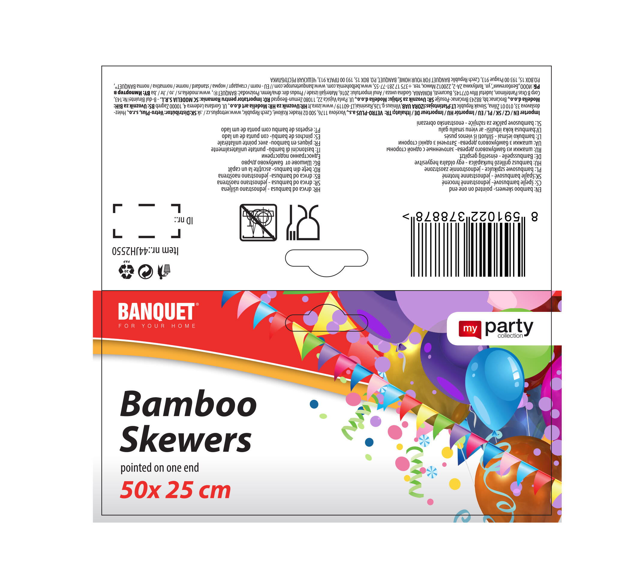 špejle bambus 25cm (50ks) 0.05 Kg MTA MAXMIX Sklad14 267580