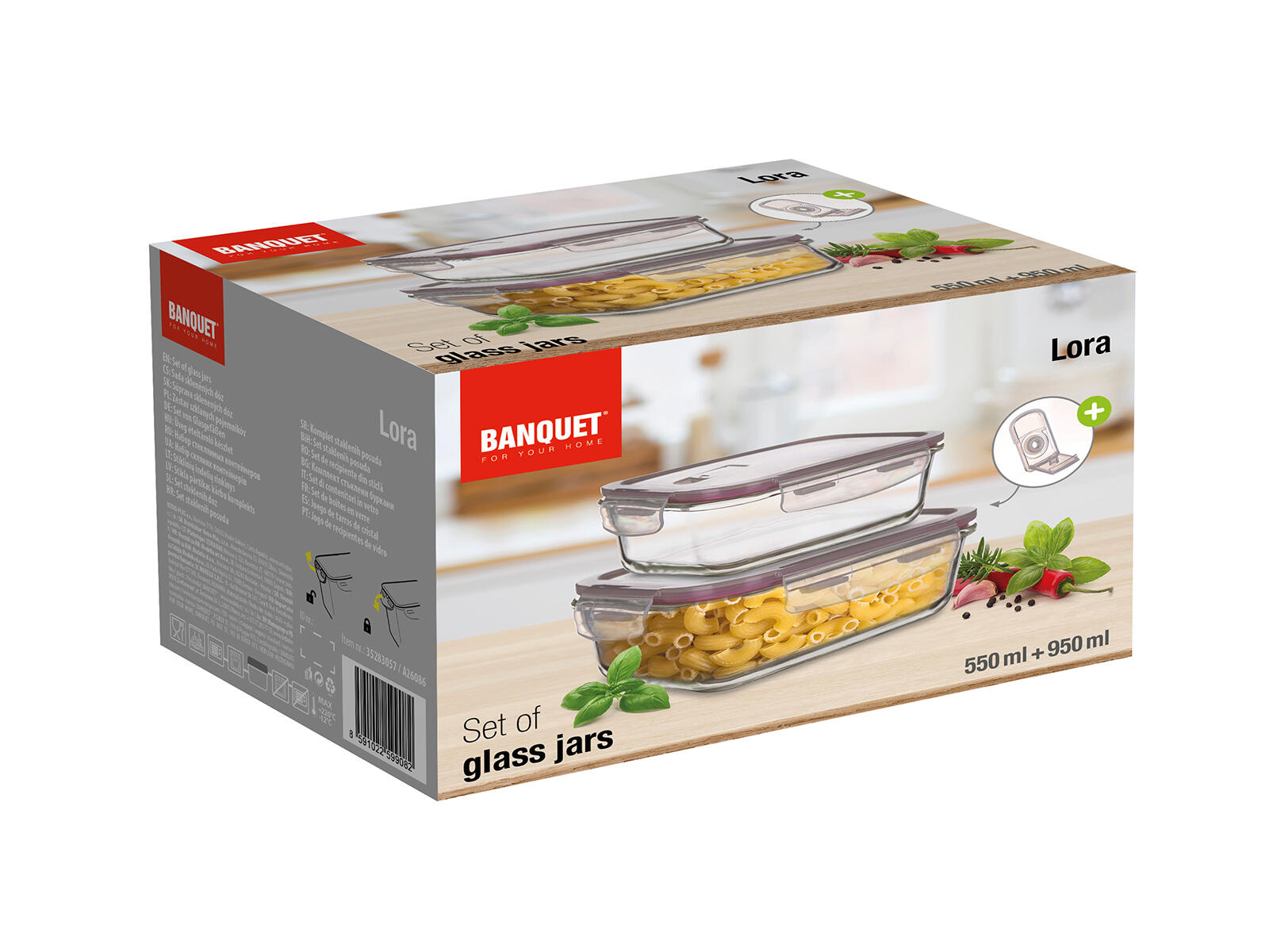 dóza LORA obdél. sada 2díl.(0,55, 0,95l) skl.+PP víčko TRA/BORDO 1.25 Kg MTA MAXMIX Sklad14 267127