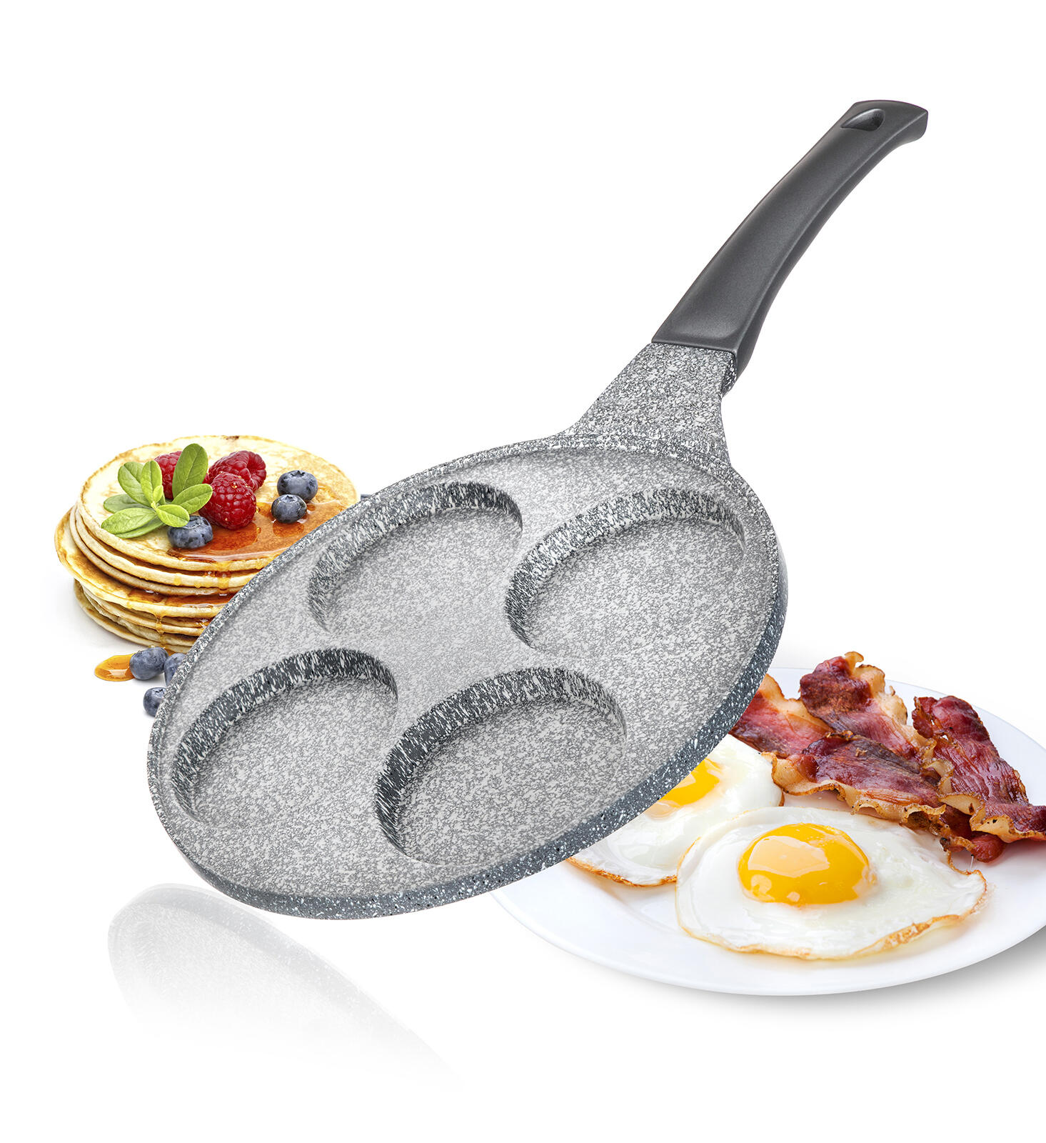 lívanečník 26cm, 4 lívance nepřiln. povrch GRANITE Grey 1.12 Kg MTA MAXMIX Sklad14 267129