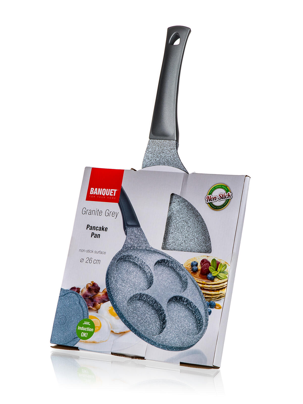 lívanečník 26cm, 4 lívance nepřiln. povrch GRANITE Grey 1.12 Kg MTA MAXMIX Sklad14 267129