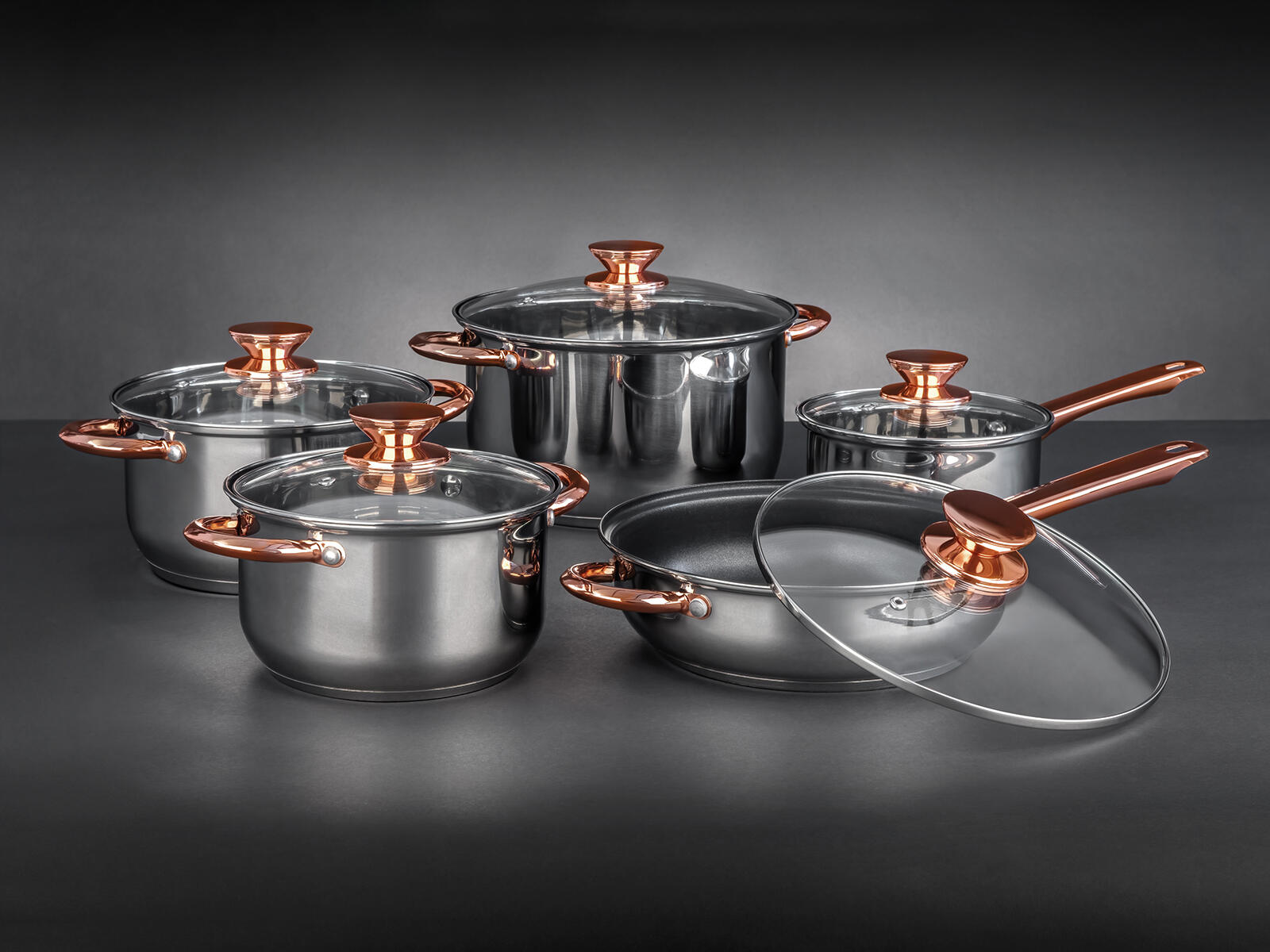 sada nádobí 10díl. nerez/měď SWING Copper 5.2 Kg MTA MAXMIX Sklad14 267134
