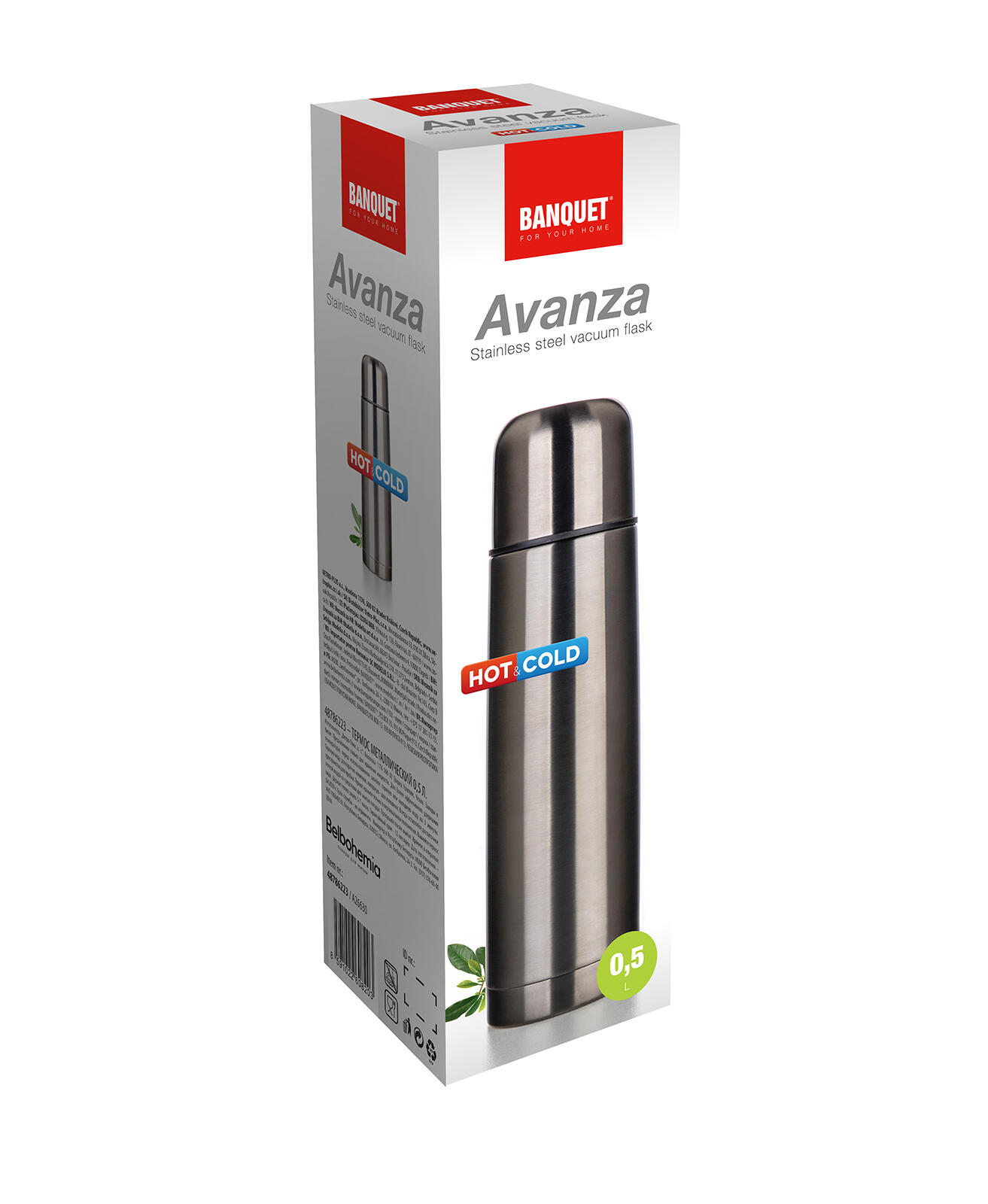 termoska 0,5l AVANZA nerez metalická/ČER